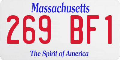 MA license plate 269BF1