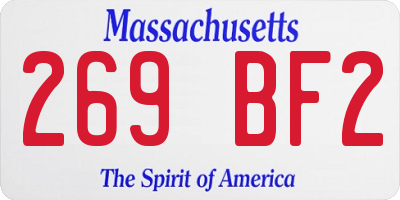 MA license plate 269BF2