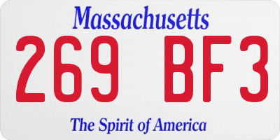 MA license plate 269BF3