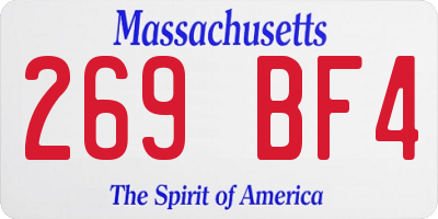 MA license plate 269BF4