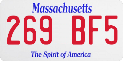 MA license plate 269BF5
