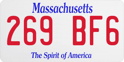 MA license plate 269BF6