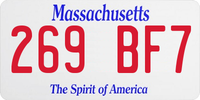 MA license plate 269BF7