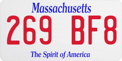 MA license plate 269BF8