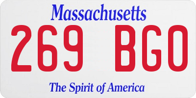 MA license plate 269BG0