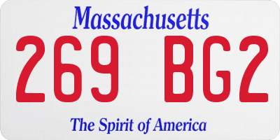 MA license plate 269BG2