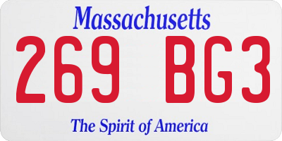 MA license plate 269BG3