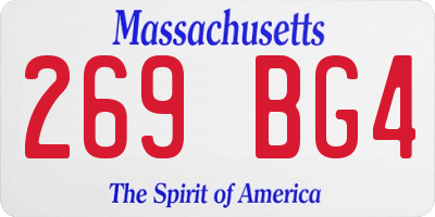 MA license plate 269BG4