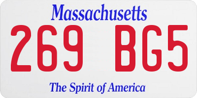MA license plate 269BG5