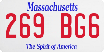 MA license plate 269BG6