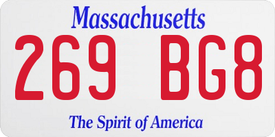 MA license plate 269BG8