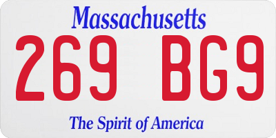 MA license plate 269BG9
