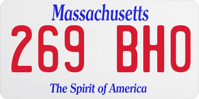MA license plate 269BH0