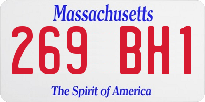 MA license plate 269BH1