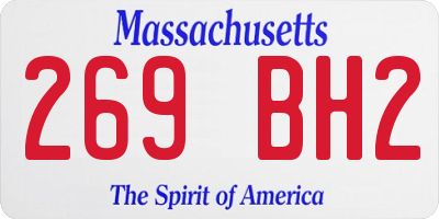 MA license plate 269BH2