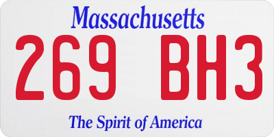 MA license plate 269BH3