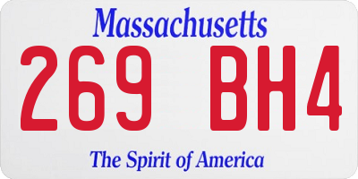 MA license plate 269BH4