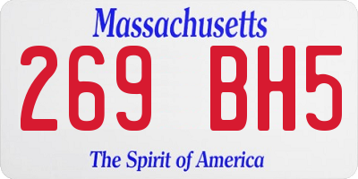 MA license plate 269BH5