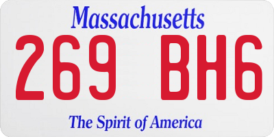 MA license plate 269BH6