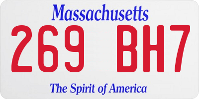 MA license plate 269BH7