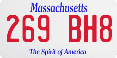 MA license plate 269BH8