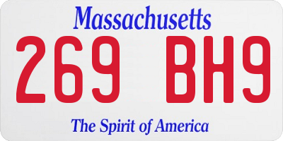 MA license plate 269BH9