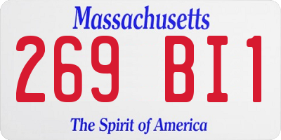 MA license plate 269BI1