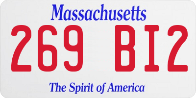 MA license plate 269BI2