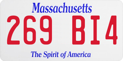 MA license plate 269BI4