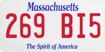 MA license plate 269BI5