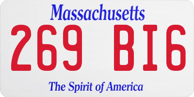 MA license plate 269BI6