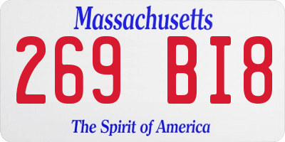 MA license plate 269BI8