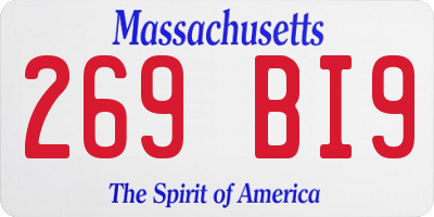 MA license plate 269BI9