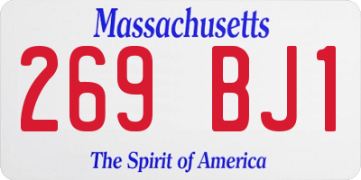 MA license plate 269BJ1
