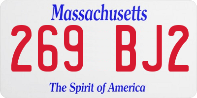 MA license plate 269BJ2
