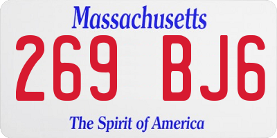 MA license plate 269BJ6