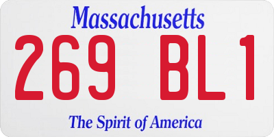 MA license plate 269BL1