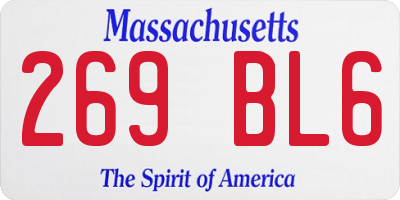 MA license plate 269BL6