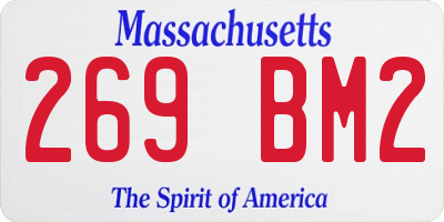 MA license plate 269BM2