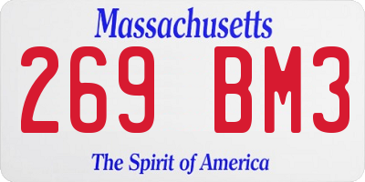 MA license plate 269BM3