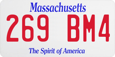 MA license plate 269BM4