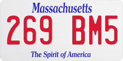 MA license plate 269BM5
