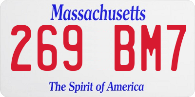 MA license plate 269BM7