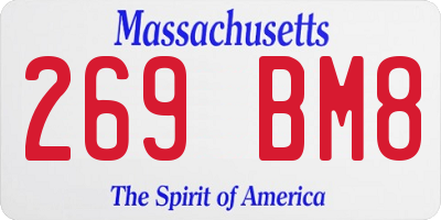 MA license plate 269BM8