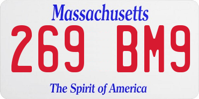 MA license plate 269BM9