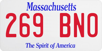 MA license plate 269BN0