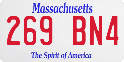MA license plate 269BN4