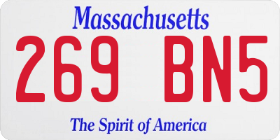 MA license plate 269BN5