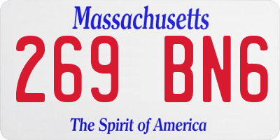 MA license plate 269BN6