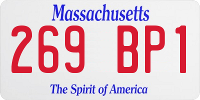 MA license plate 269BP1